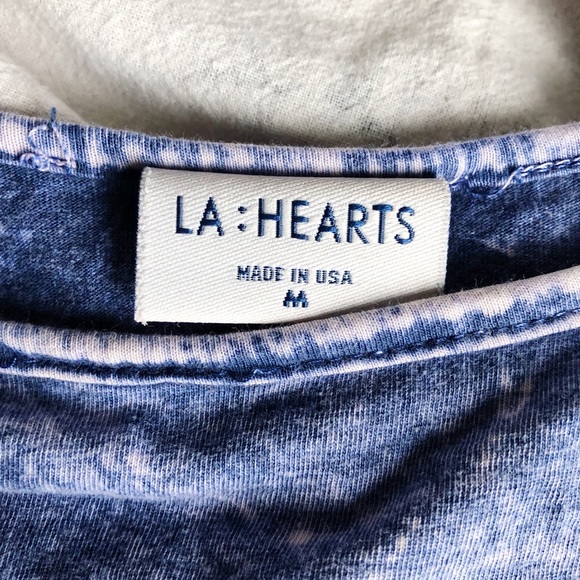 Faded, Periwinkle, Grunge, 3/4 Length Tee - Picture 4 of 5